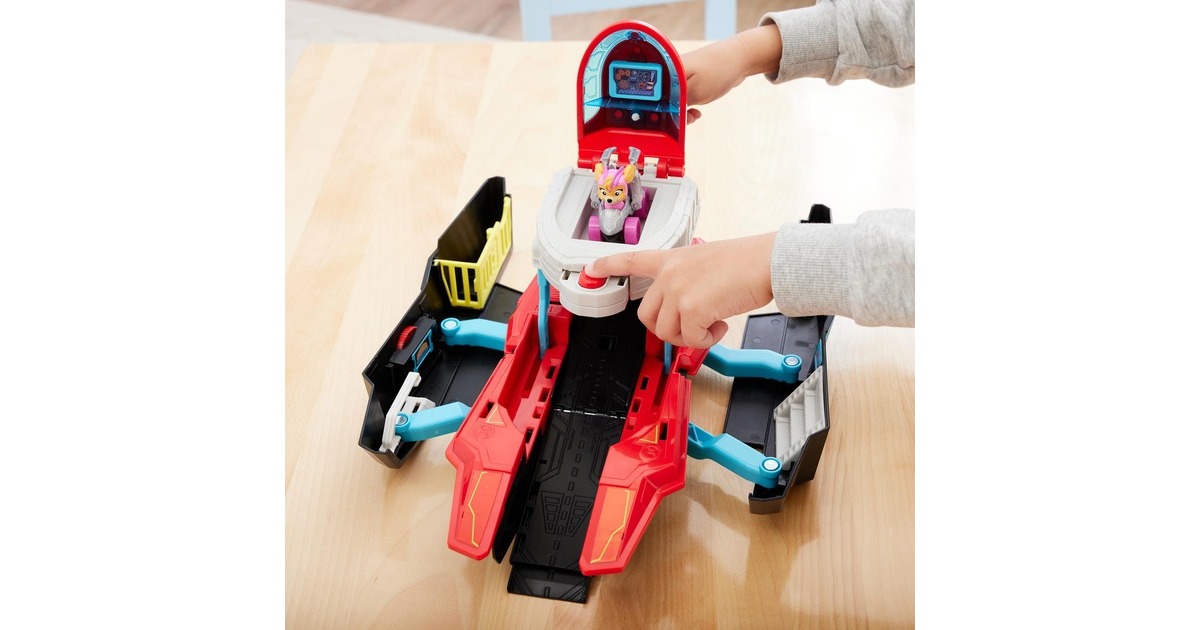 Spin Master Paw Patrol: Der Mighty Kinofilm, Pup Squad Mini Marine Hauptquartier Spielset, Spielfahrzeug(mit Skye Spielzeugauto und Chase Spielfigur)