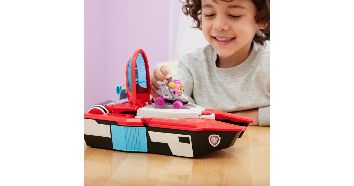 Spin Master Paw Patrol: Der Mighty Kinofilm, Pup Squad Mini Marine Hauptquartier Spielset, Spielfahrzeug(mit Skye Spielzeugauto und Chase Spielfigur)