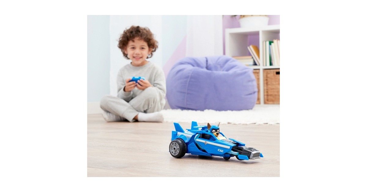 Spin Master Paw Patrol: Der Mighty Kinofilm, ferngesteuertes Polizeiauto mit Chase, RC(blau)