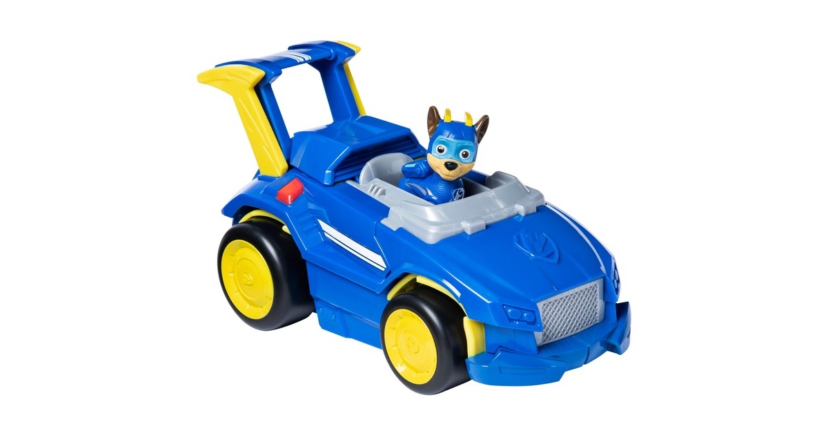 Spin Master Paw Patrol, Mighty Pups Super Paws - Chases Powered Up Fahrzeug, Spielfahrzeug(Verwandlungsfähiges Fahrzeug mit Figur)