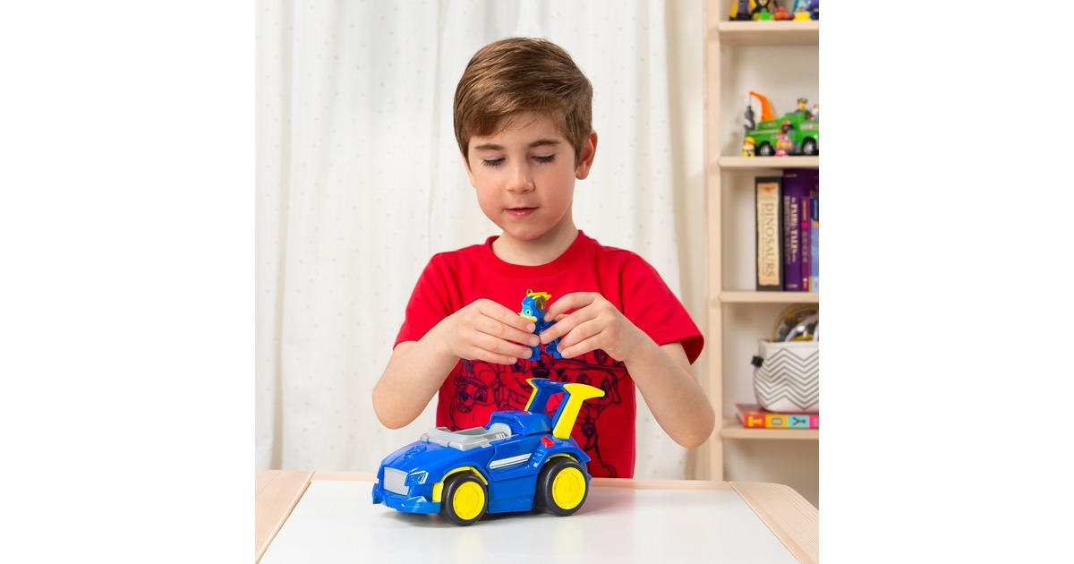 Spin Master Paw Patrol, Mighty Pups Super Paws - Chases Powered Up Fahrzeug, Spielfahrzeug(Verwandlungsfähiges Fahrzeug mit Figur)