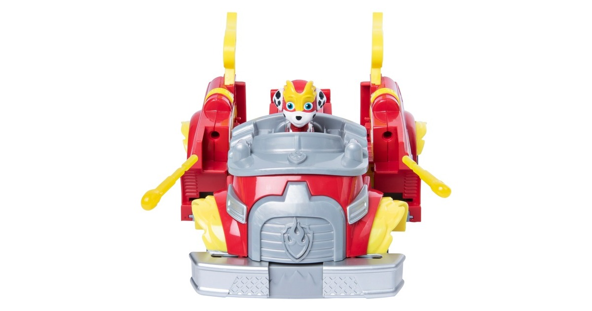 Spin Master Paw Patrol, Mighty Pups Super Paws - Marshalls Powered Up Fahrzeug, Spielfahrzeug(Verwandlungsfähiges Fahrzeug mit Figur)