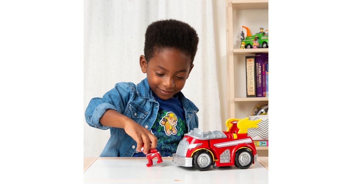 Spin Master Paw Patrol, Mighty Pups Super Paws - Marshalls Powered Up Fahrzeug, Spielfahrzeug(Verwandlungsfähiges Fahrzeug mit Figur)