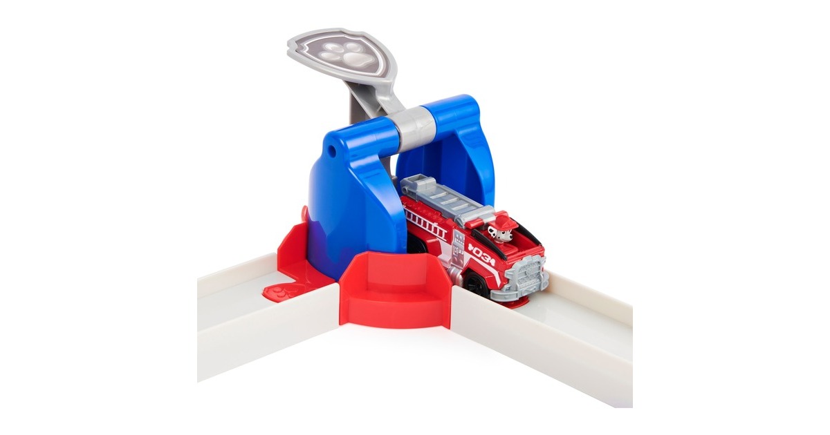 Spin Master Paw Patrol, True Metal Total City Rescue Movie Rennstrecken-Set, Rennbahn(mit exklusivem Marshall-Fahrzeug)
