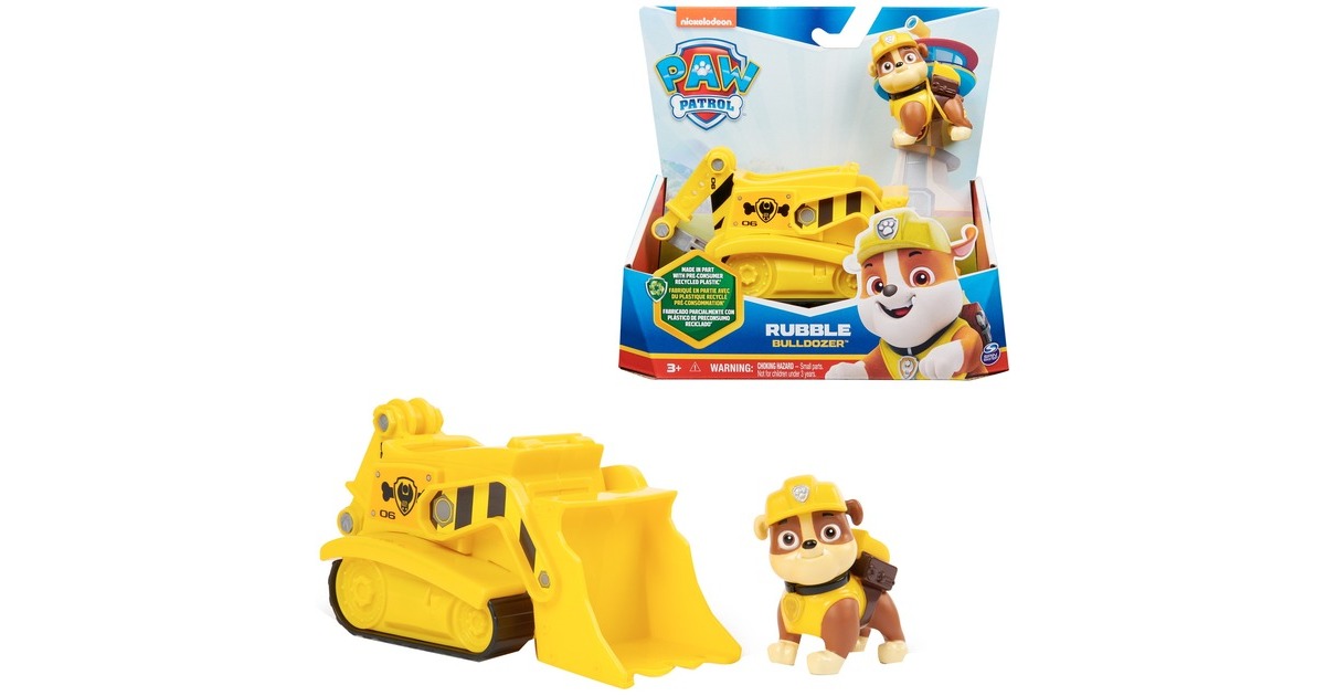 Spin Master Paw Patrol - Baustellen-Fahrzeug mit Rubble-Figur, Spielfahrzeug(gelb)