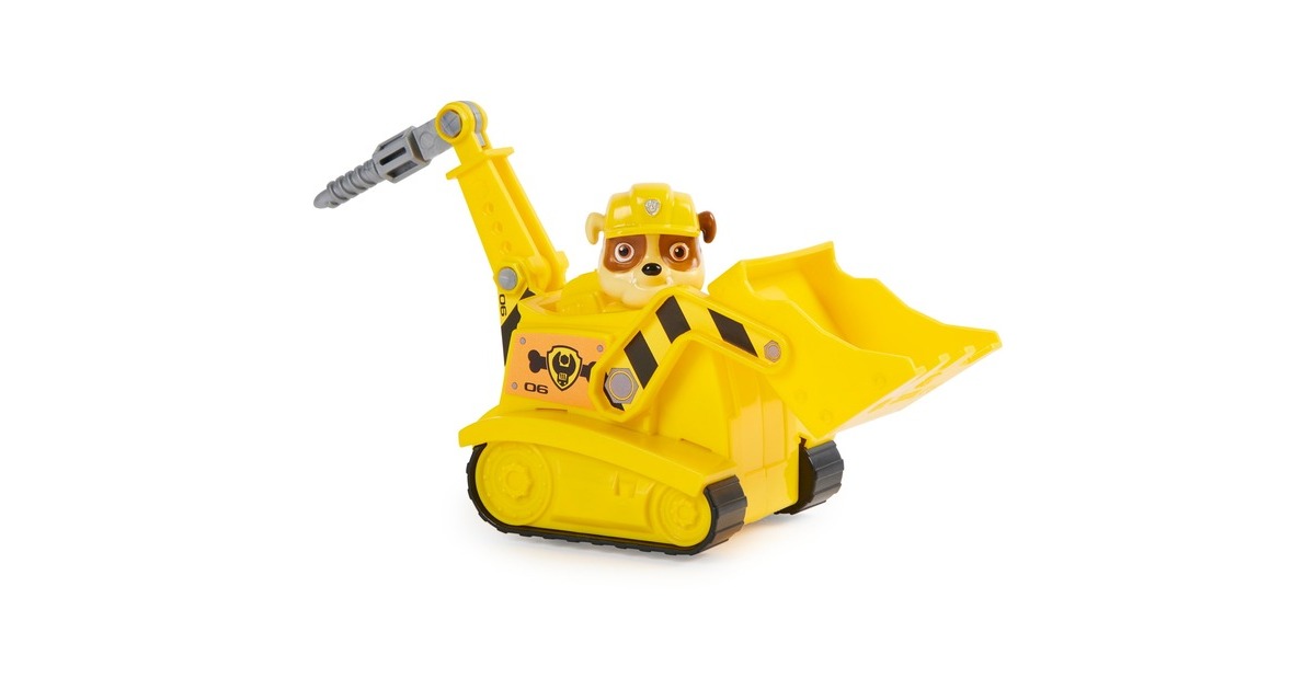 Spin Master Paw Patrol - Baustellen-Fahrzeug mit Rubble-Figur, Spielfahrzeug(gelb)