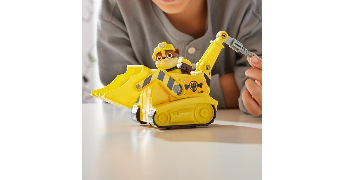 Spin Master Paw Patrol - Baustellen-Fahrzeug mit Rubble-Figur, Spielfahrzeug(gelb)