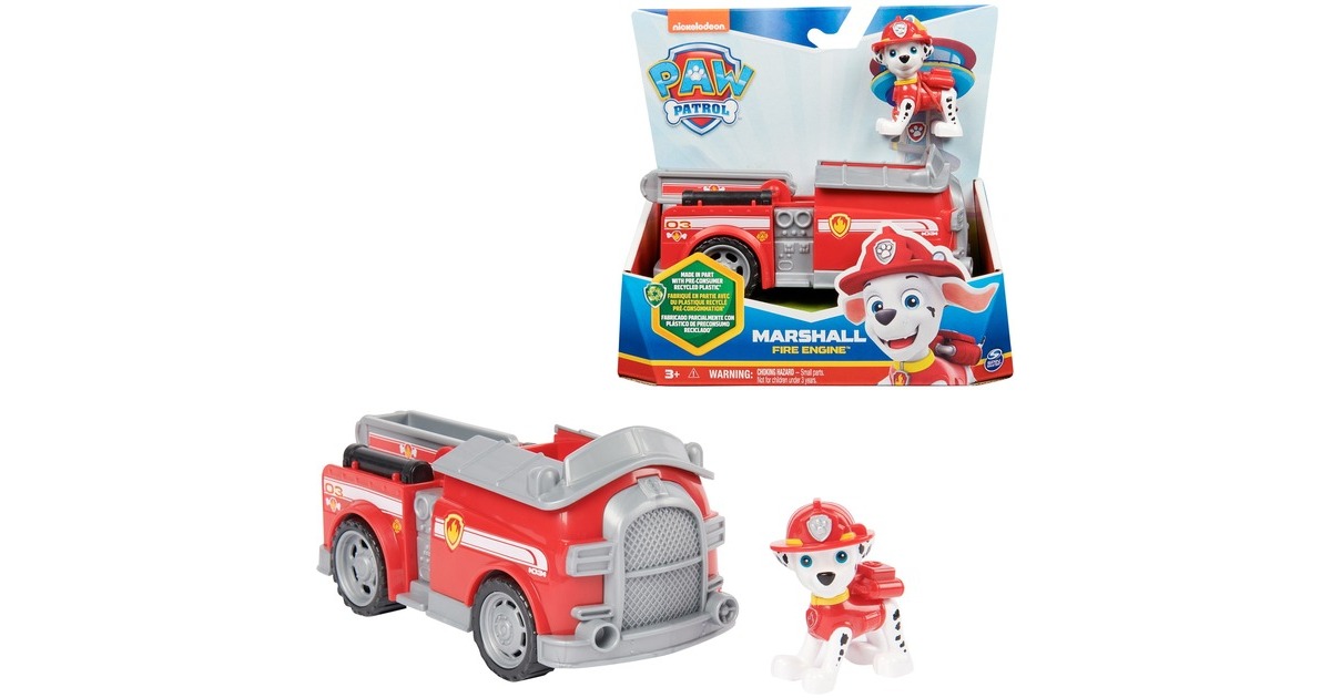 Spin Master Paw Patrol - Feuerwehr-Auto mit Marshall-Figur, Spielfahrzeug(rot)