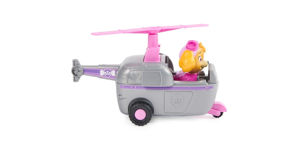 Spin Master Paw Patrol - Helikopter mit Skye-Figur, Spielfahrzeug(grau/rosa)