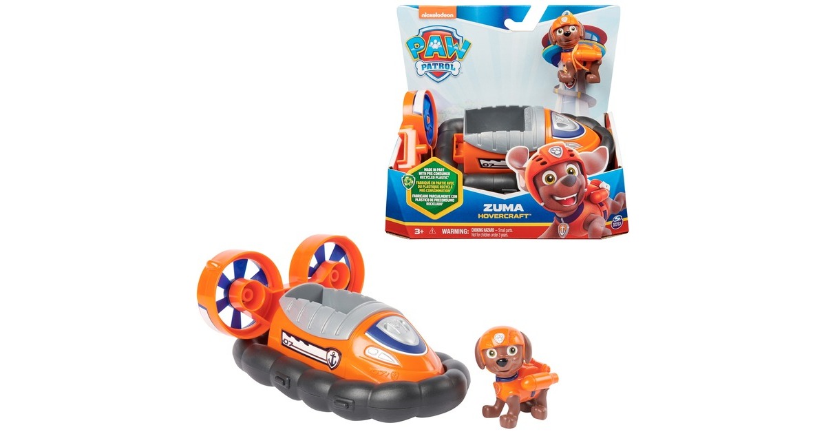 Spin Master Paw Patrol - Luftkissenboot mit Zuma-Figur, Spielfahrzeug(orange/schwarz)