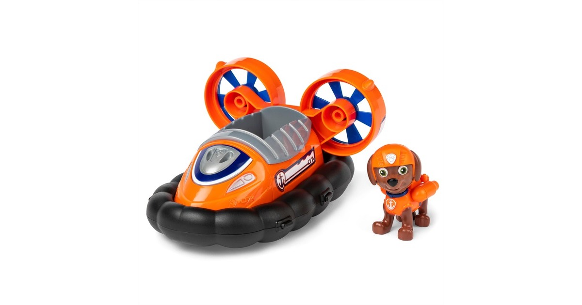 Spin Master Paw Patrol - Luftkissenboot mit Zuma-Figur, Spielfahrzeug(orange/schwarz)