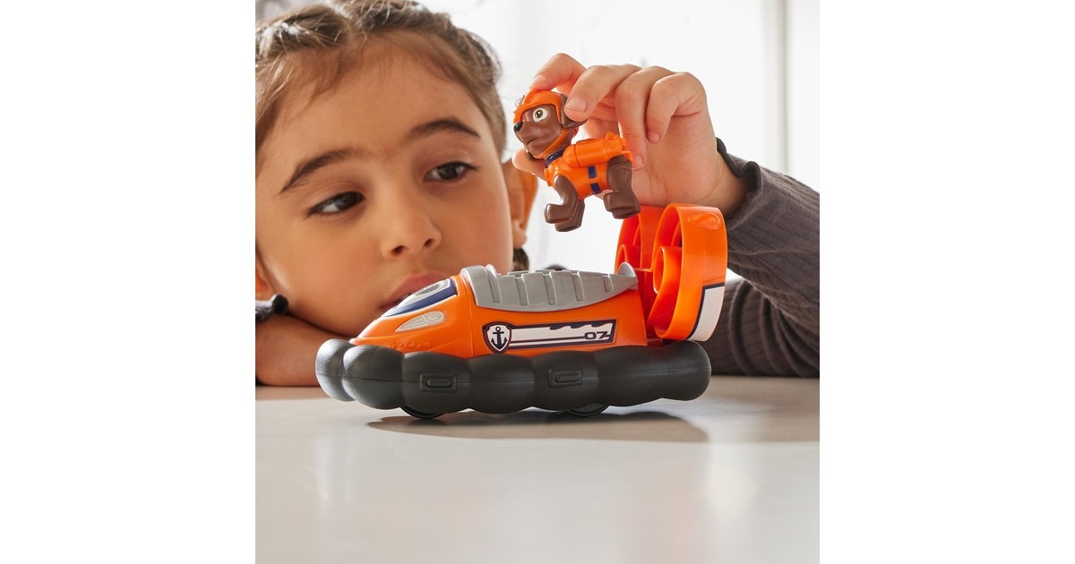 Spin Master Paw Patrol - Luftkissenboot mit Zuma-Figur, Spielfahrzeug(orange/schwarz)