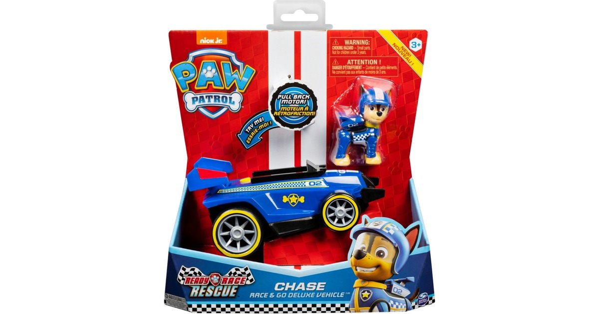 Spin Master Paw Patrol - Ready, Race, Rescue, Chases Race & Go Deluxe Basis Fahrzeug , Spielfahrzeug(mit Figur)
