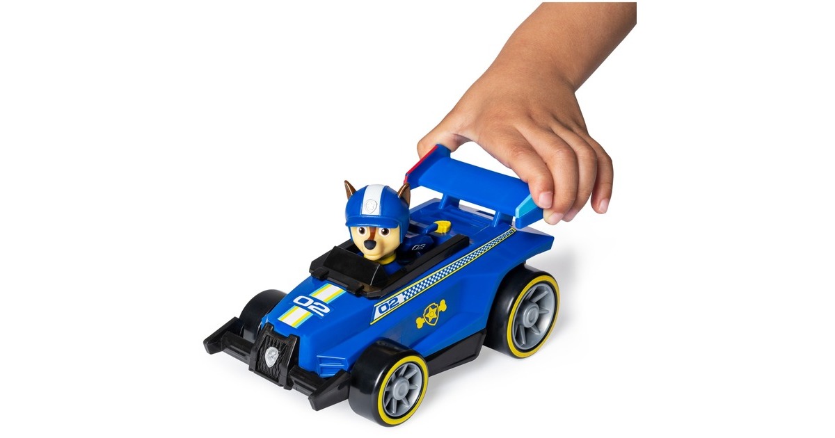 Spin Master Paw Patrol - Ready, Race, Rescue, Chases Race & Go Deluxe Basis Fahrzeug , Spielfahrzeug(mit Figur)