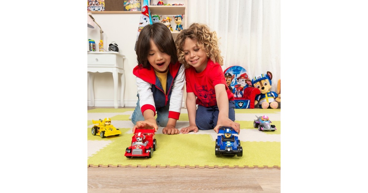 Spin Master Paw Patrol - Ready, Race, Rescue, Chases Race & Go Deluxe Basis Fahrzeug , Spielfahrzeug(mit Figur)