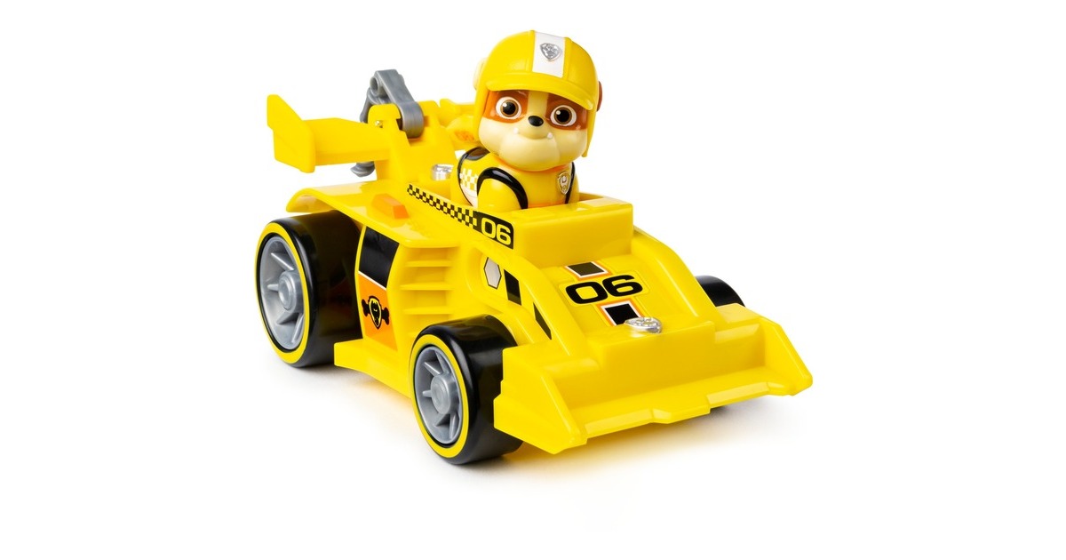 Spin Master Paw Patrol - Ready, Race, Rescue, Rubbles Race & Go Deluxe Basis Fahrzeug, Spielfahrzeug(mit Figur)