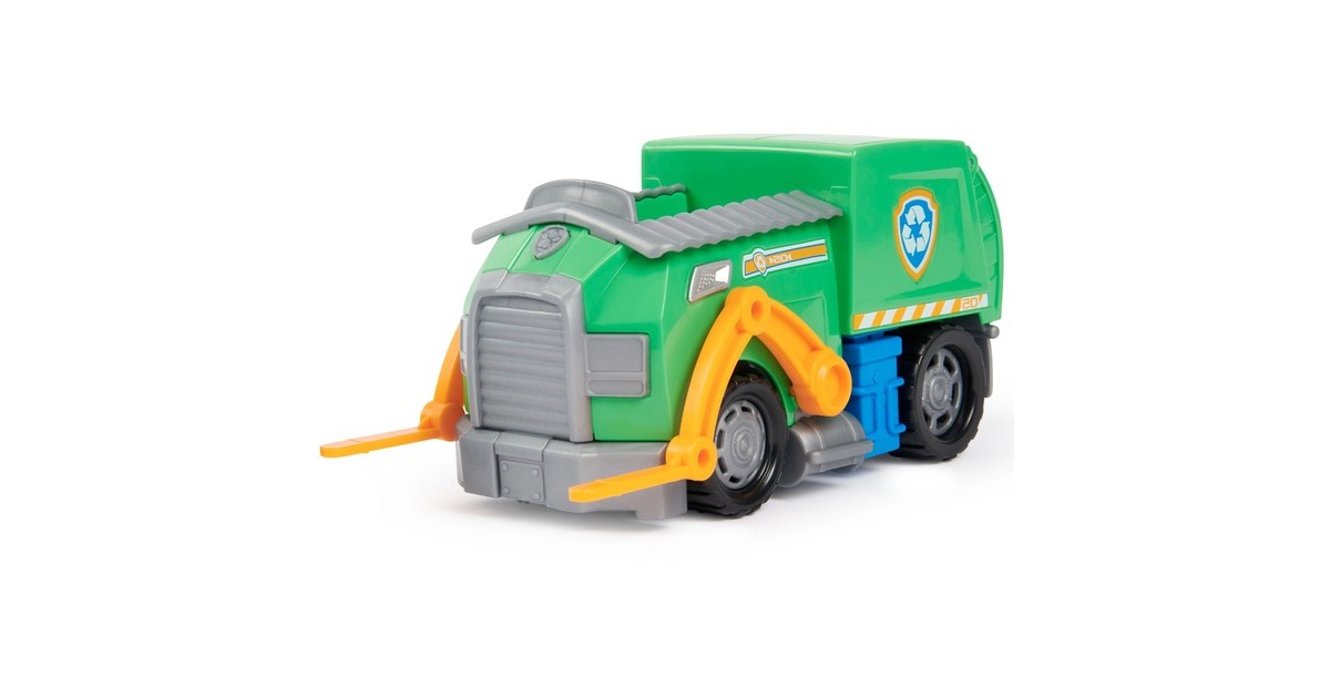 Spin Master Paw Patrol - Recycling-Truck mit Rocky-Figur, Spielfahrzeug(grün/grau)