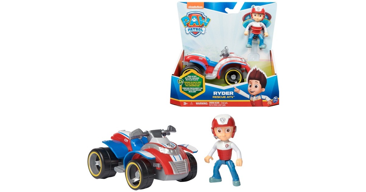 Spin Master Paw Patrol - Rettungs-Quad mit Ryder-Figur, Spielfahrzeug