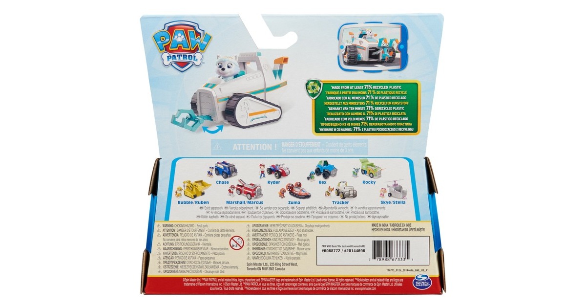 Spin Master Paw Patrol - Schneemobil mit Everest-Figur, Spielfahrzeug(grau)