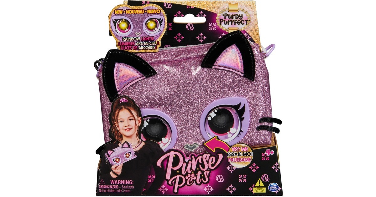 Spin Master Purse Pets Wristlet Kätzchen , Tasche(pink/schwarz (glänzend))
