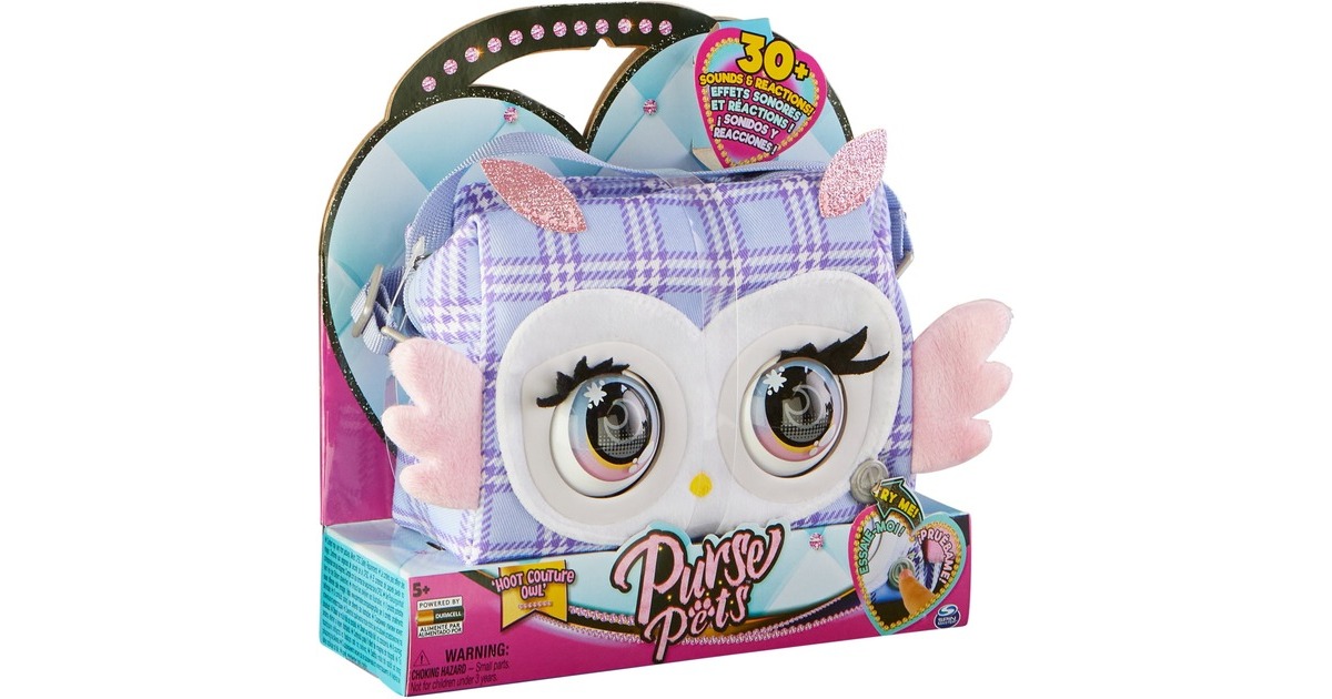 Spin Master Purse Pets - Print Perfect Eule, Tasche(lila/rosa)
