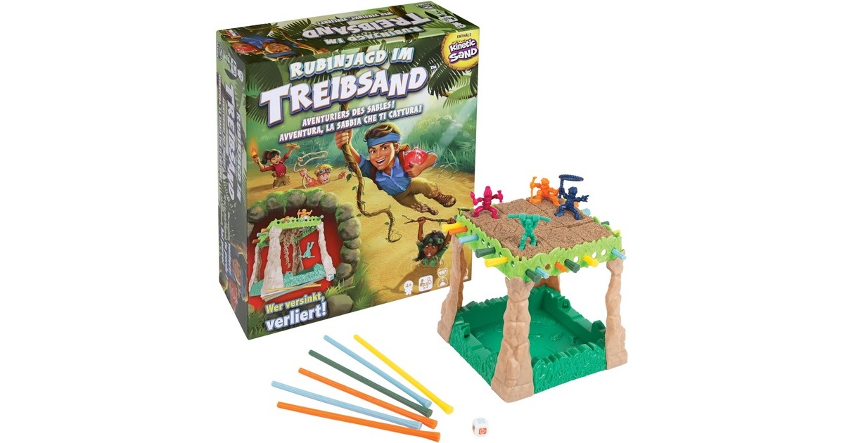 Spin Master Rubinjagd im Treibsand -Abenteuerspiel mit original Kinetic Sand, Gesellschaftsspiel