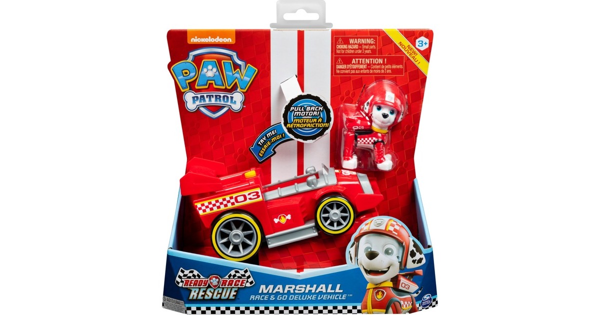 Spin Master Spin Master - Paw Patrol - Ready, Race, Rescue, Marshalls Race & Go Deluxe Basis Fahrzeug, Spielfahrzeug(mit Figur)