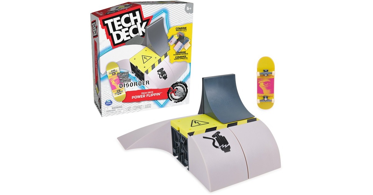 Spin Master Tech Deck X-Connect Starter-Set - Power Flippin' Rampenset, Spielfahrzeug(mit einem Fingerboard)