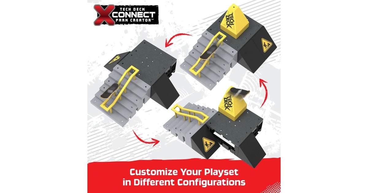 Spin Master Tech Deck X-Connect Starter-Set - Pyramid Shredder Rampenset, Spielfahrzeug(mit einem Fingerboard)