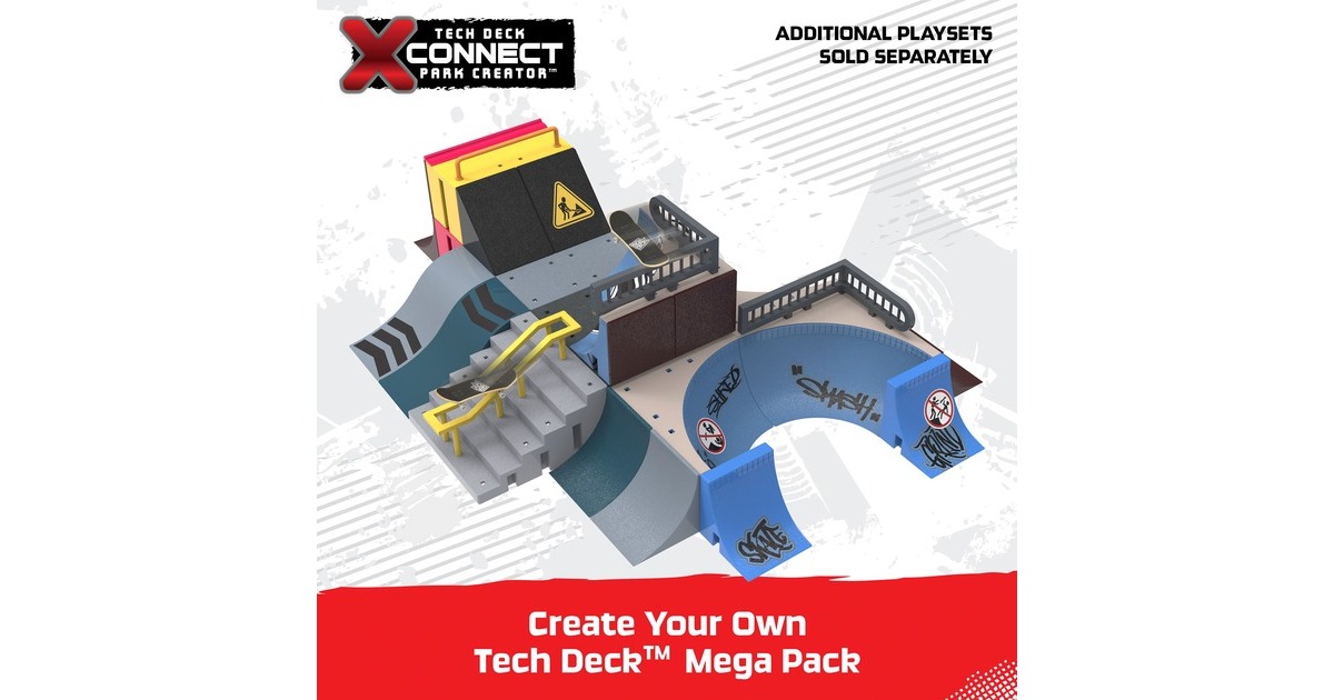 Spin Master Tech Deck X-Connect Starter-Set - Pyramid Shredder Rampenset, Spielfahrzeug(mit einem Fingerboard)