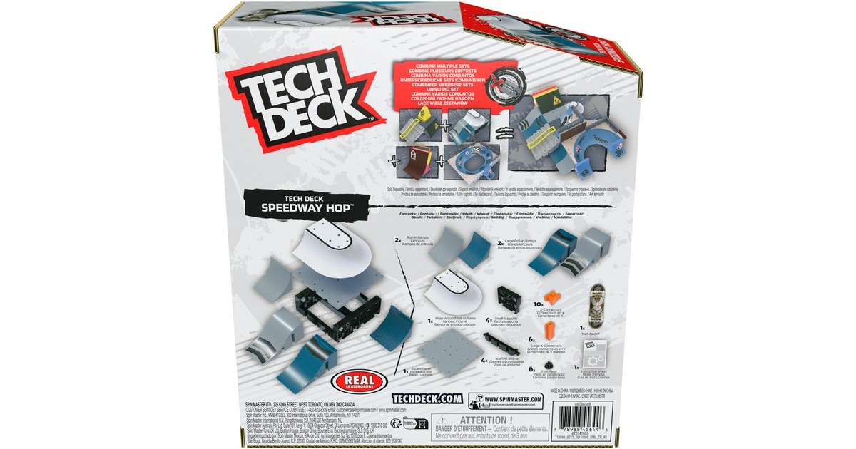 Spin Master Tech Deck X-Connect Starter-Set - Speedway Hop Rampenset, Spielfahrzeug(mit einem Fingerboard)