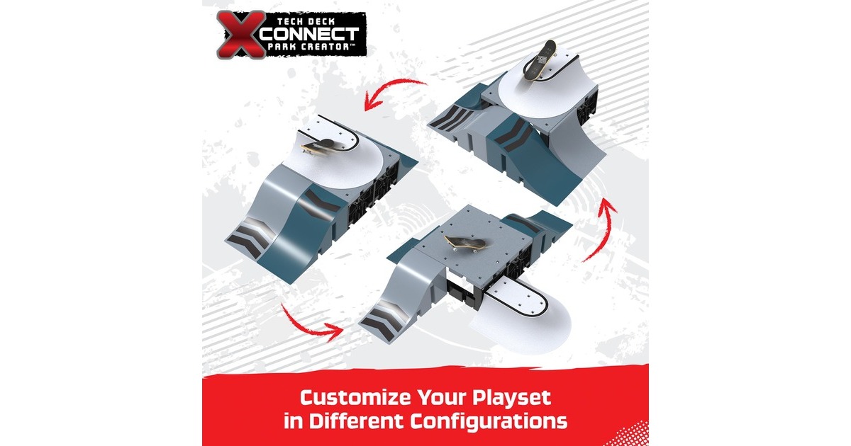 Spin Master Tech Deck X-Connect Starter-Set - Speedway Hop Rampenset, Spielfahrzeug(mit einem Fingerboard)