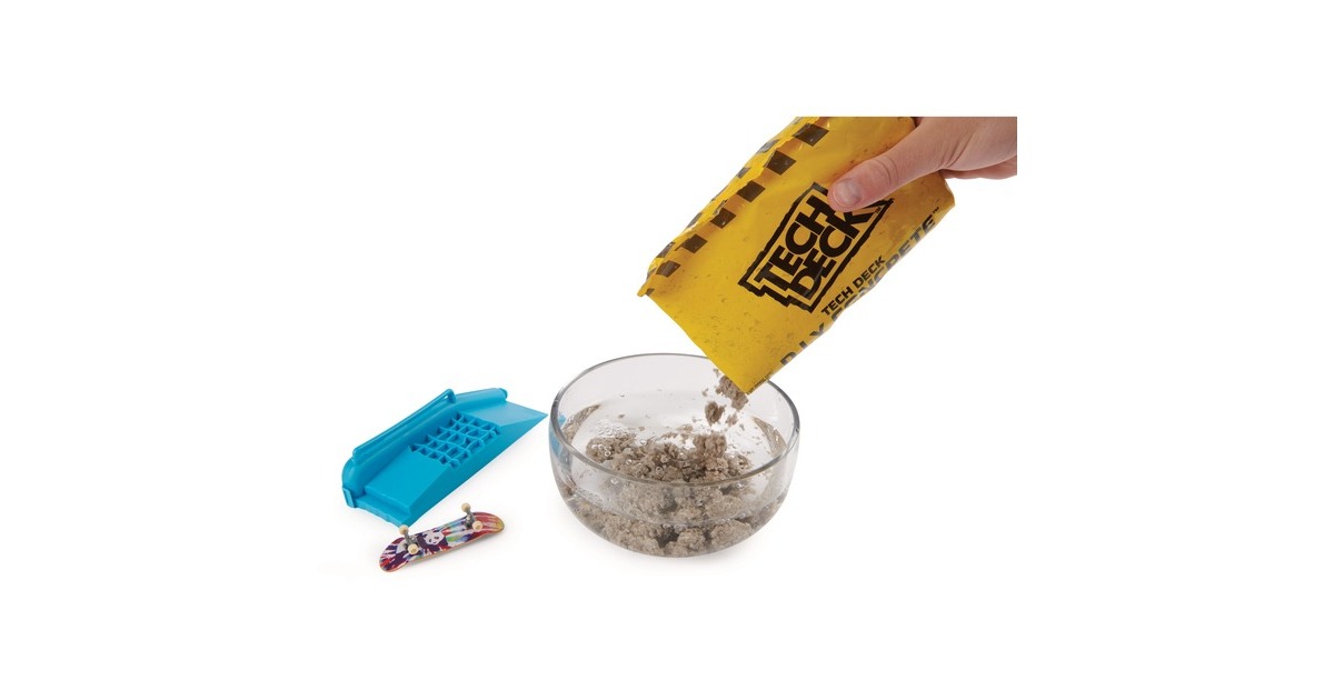 Spin Master Tech Deck - Concrete Fingerboard-Rampe zum Selberbauen, Spielfahrzeug(mehrfarbig, aus wiederverwendbarem Beton, mit Fingerboard)
