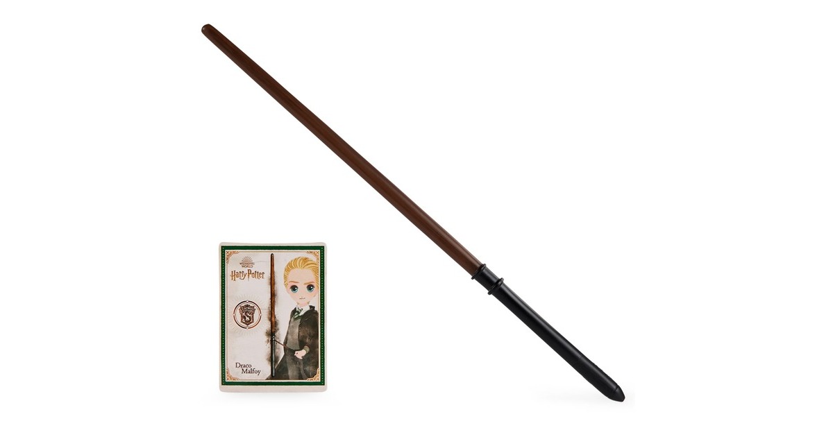 Spin Master Wizarding World Harry Potter, Draco Malfoy Spellbinding-Zauberstab, Rollenspiel(braun/schwarz, mit Zauberspruch-Karte)