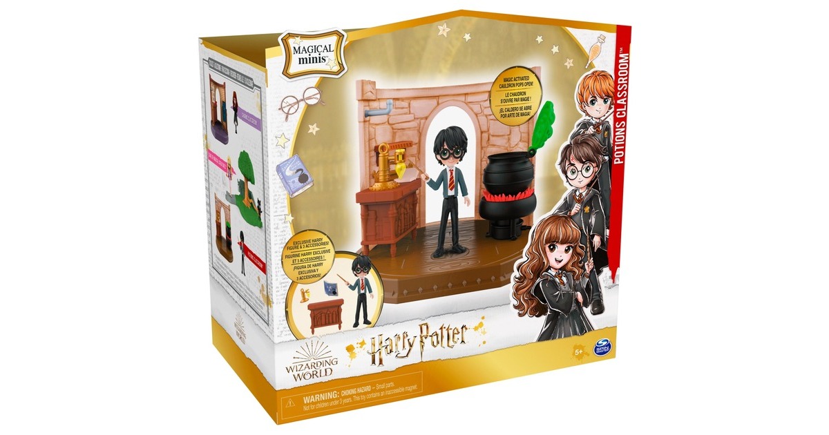 Spin Master Wizarding World Harry Potter - Hogwarts Zaubertränke Klassenzimmer Spielset mit exklusiver Harry Potter Sammelfigur, Spielfigur