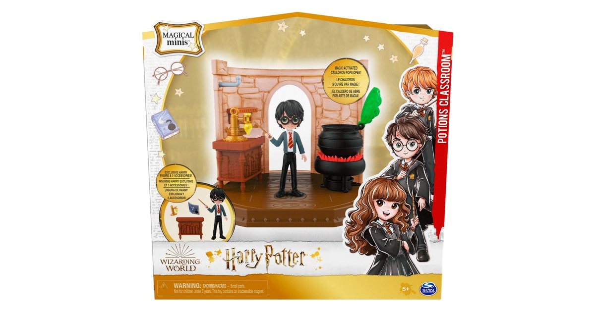 Spin Master Wizarding World Harry Potter - Hogwarts Zaubertränke Klassenzimmer Spielset mit exklusiver Harry Potter Sammelfigur, Spielfigur