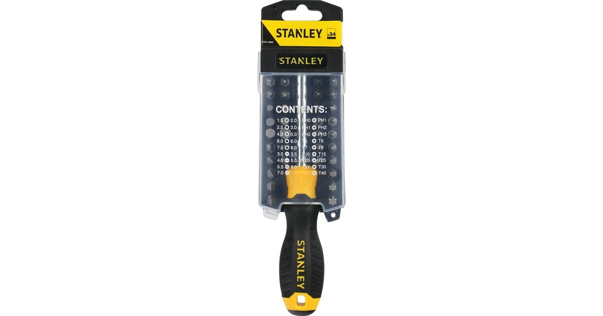 Stanley Multibit-Schraubendreher-Set, Bit-Satz(schwarz/gelb, 35-teilig)
