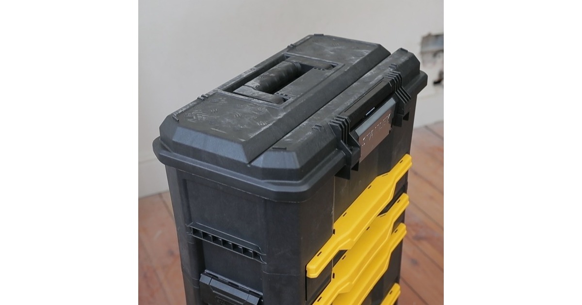 Stanley Rollende Werkstatt 3-in-1, Werkzeugwagen(schwarz/gelb, mit Trolley-Griff)