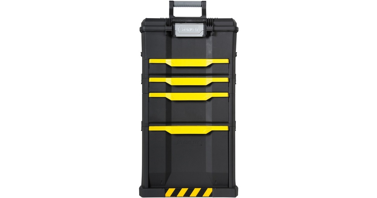 Stanley Rollende Werkstatt 3-in-1, Werkzeugwagen(schwarz/gelb, mit Trolley-Griff)