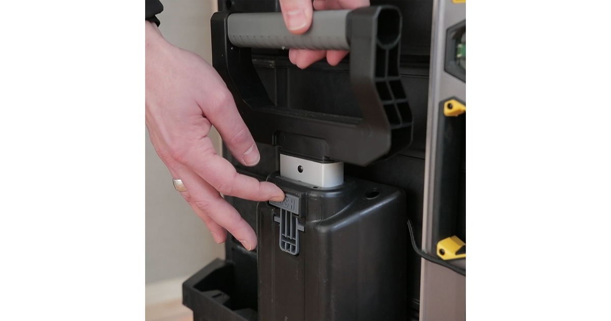 Stanley Rollende Werkstatt 3-in-1, Werkzeugwagen(schwarz/gelb, mit Trolley-Griff)