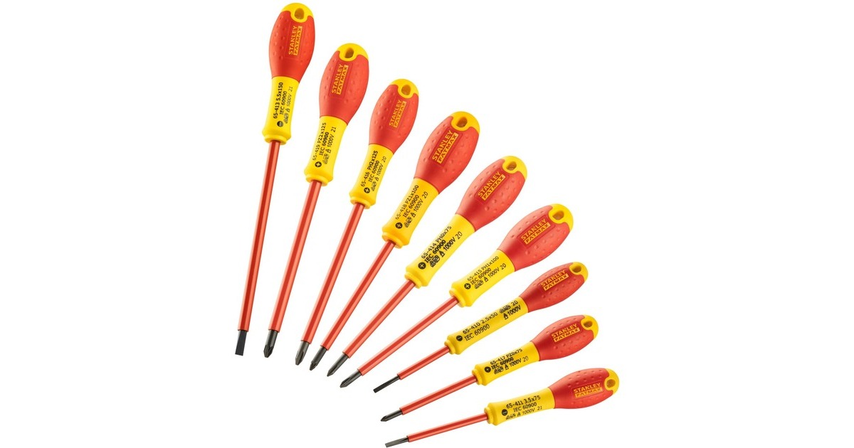 Stanley Schraubendreher-Set FatMax, 10-teilig(rot/gelb, Spannungsprüfer)
