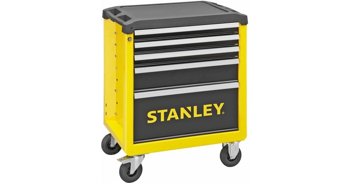 Stanley Werkstattwagen mit 5 Schubladen, Werkzeugwagen(gelb/schwarz, bis 300kg belastbar) Stanley Werkstattwagen mit 5 Schubladen, Werkzeugwagen(gelb/schwarz, bis 300kg belastbar)