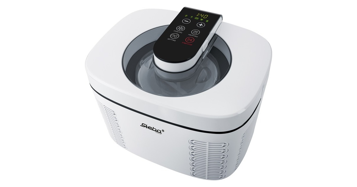 Steba IC 110, Eismaschine(weiß/schwarz, Inkl. Wärmefunktion für Joghurt)