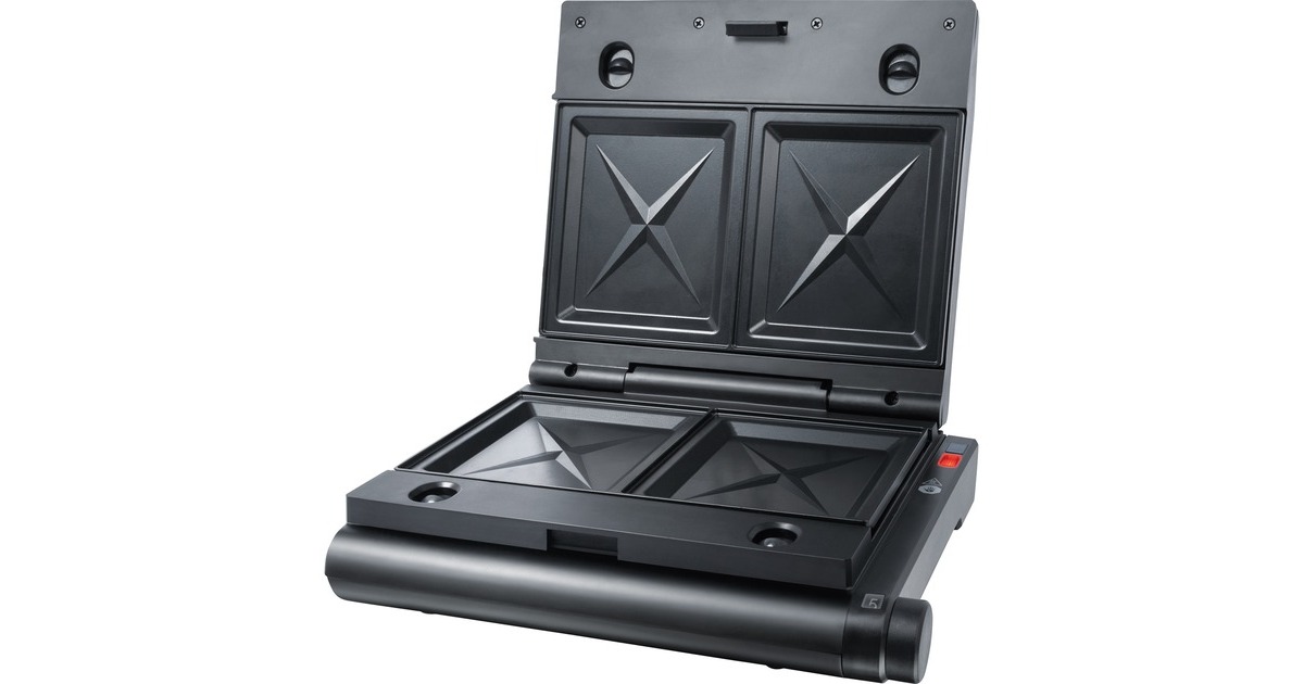 Steba Multi-Snack-Maker 3in1 SG 55, Sandwichmaker(schwarz, 1.100 Watt, mit 3 Platten-Sets, Outlet)