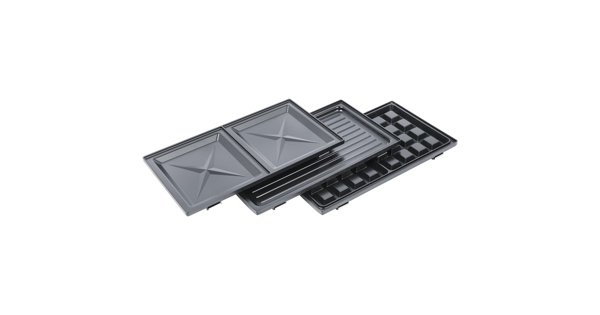 Steba Multi-Snack-Maker 3in1 SG 55, Sandwichmaker(schwarz, 1.100 Watt, mit 3 Platten-Sets, Outlet)