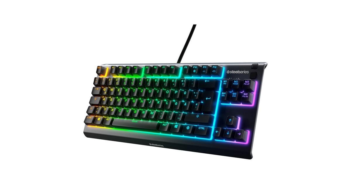SteelSeries Apex 3 TKL, Gaming-Tastatur(schwarz, DE-Layout, Rubberdome)