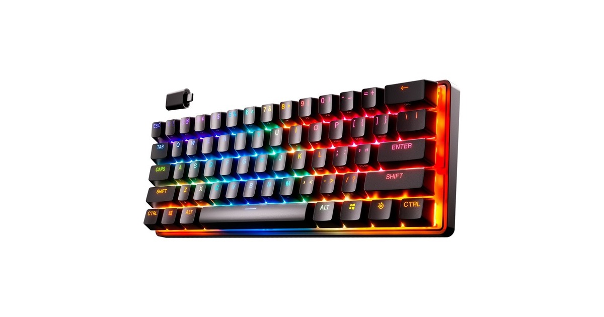 SteelSeries Apex Pro Mini Wireless, Gaming-Tastatur(schwarz, DE-Layout, SteelSeries OmniPoint 2.0)
