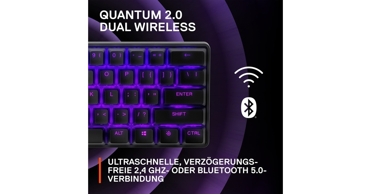 SteelSeries Apex Pro Mini Wireless, Gaming-Tastatur(schwarz, DE-Layout, SteelSeries OmniPoint 2.0)