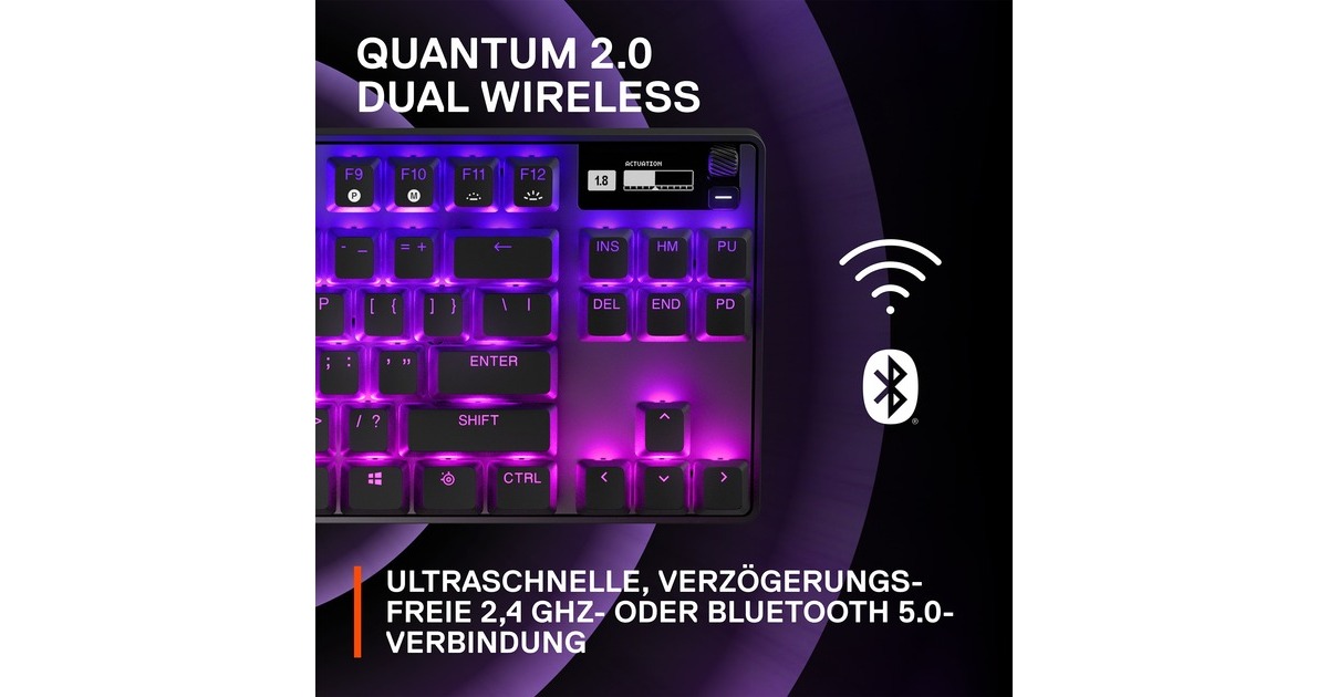 SteelSeries Apex Pro TKL Wireless, Gaming-Tastatur(schwarz, DE-Layout, SteelSeries OmniPoint 2.0)