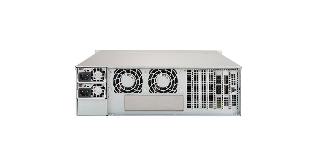 Supermicro CSE-836BE2C-R1K03JBOD, Rack-Gehäuse(schwarz, 3 Höheneinheiten, inkl.redundantes 1000-Watt-Netzteil)